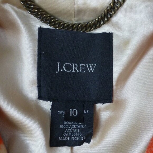 EUC J.Crew Collection Stadium Cloth Wool Buffalo Plaid Coat size 10 Women's - Picture 13 of 16